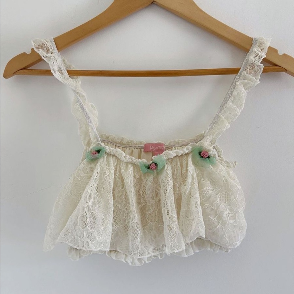 sugar thrillz lace crop top